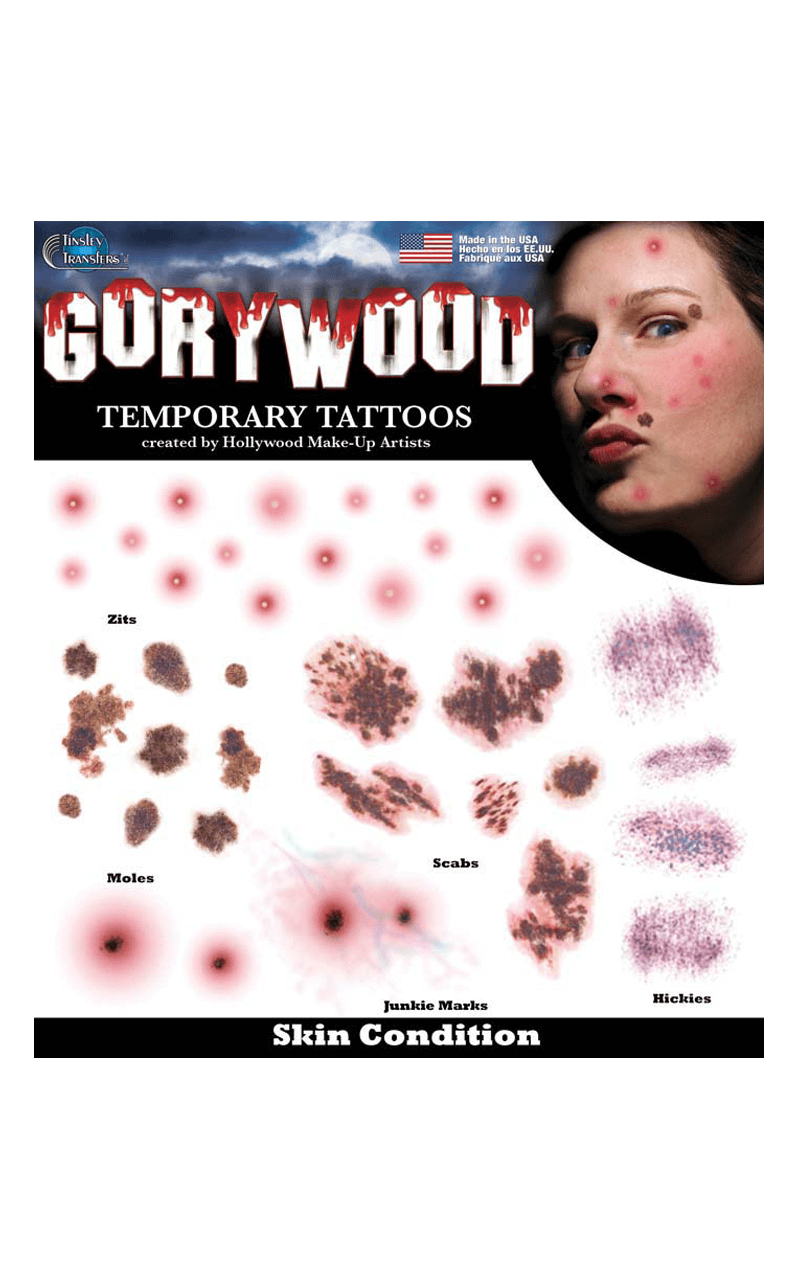 État de la peau Gorywood Tatouages ​​temporaires