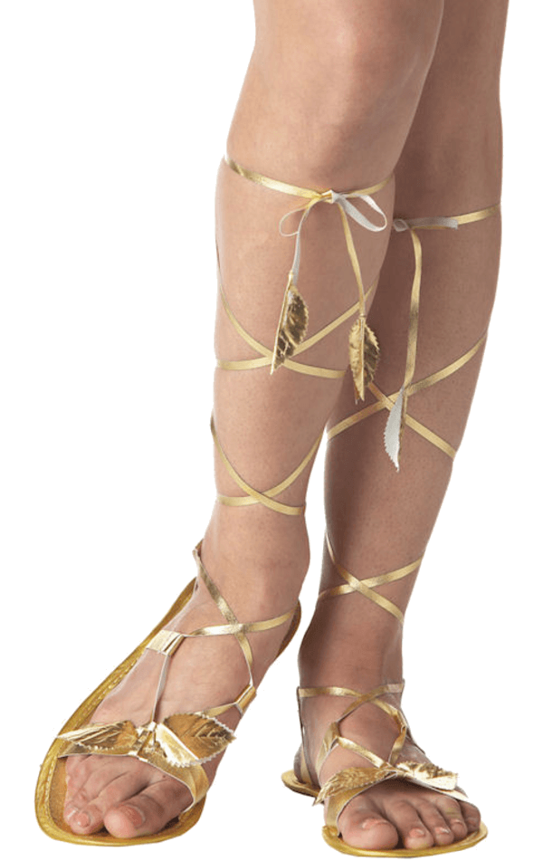 Sandales romaines de la déesse dorée
