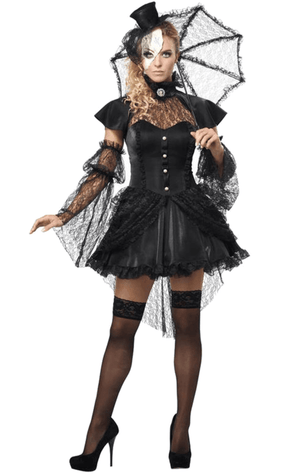 Womens Victorian Goth Doll Costume