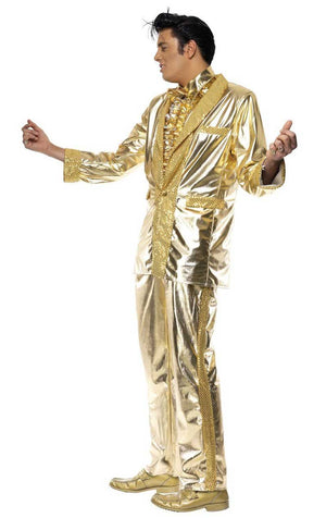 Mens Elvis Presley Gold Suit Costume
