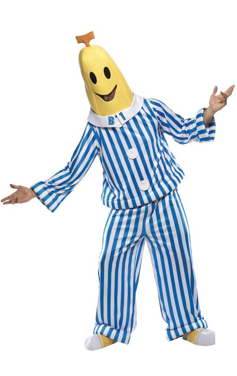 Erwachsene Bananen im Pyjama -Kostüm