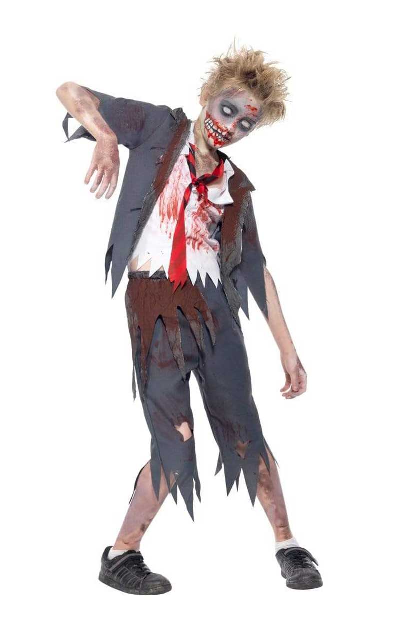 Kinder Zombie Schuljunge Kostüm