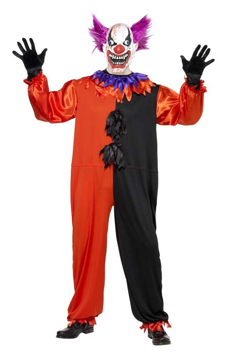 Déguisement d'Halloween de clown de cirque sinistre pour homme