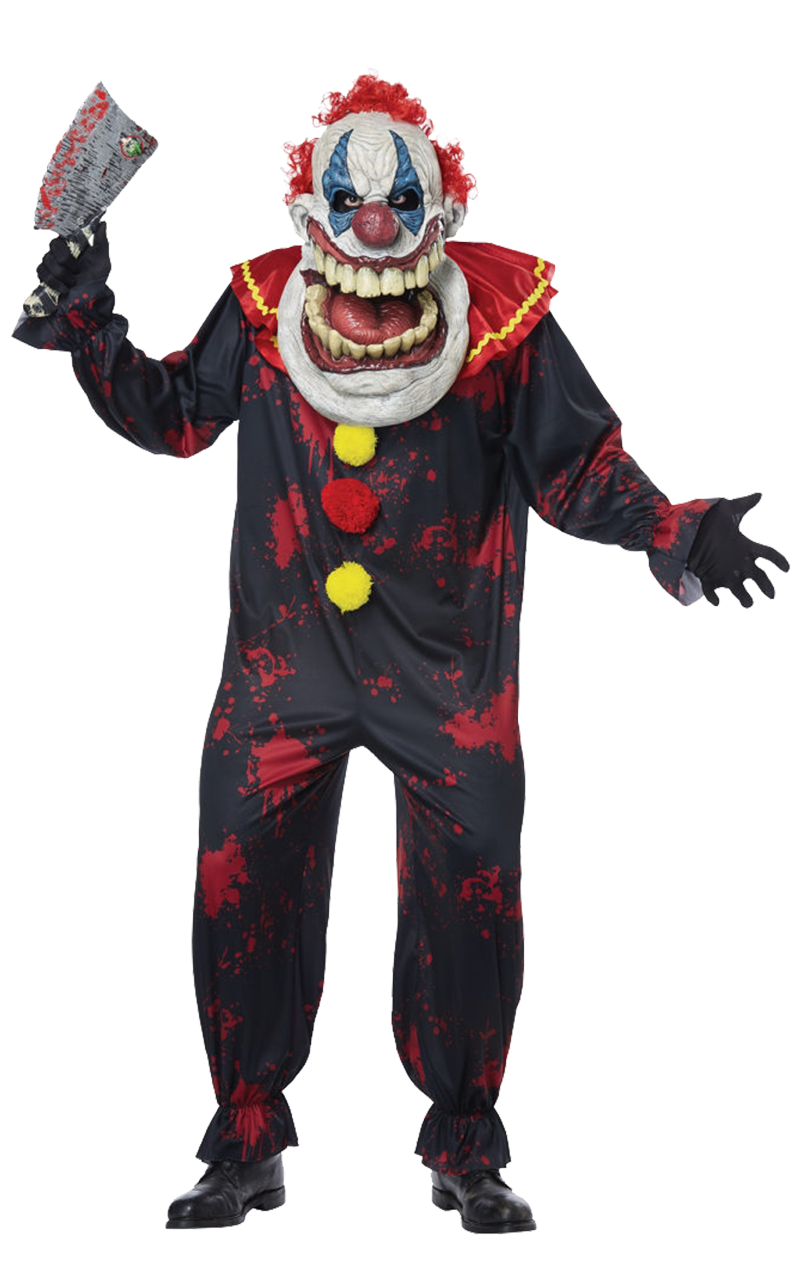 Déguisement de clown d'Halloween torsadé à grande bouche pour homme