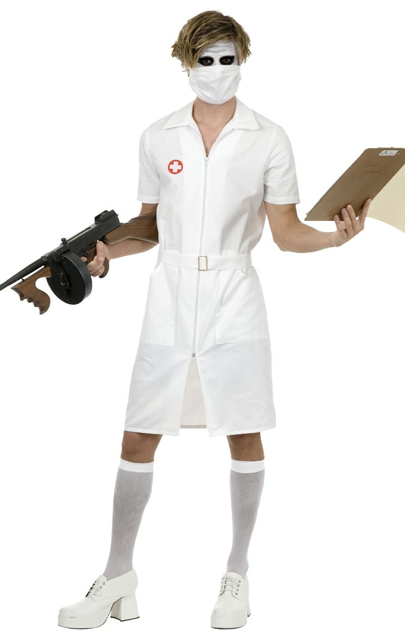 Mens Twisted Nurse Joker Costume