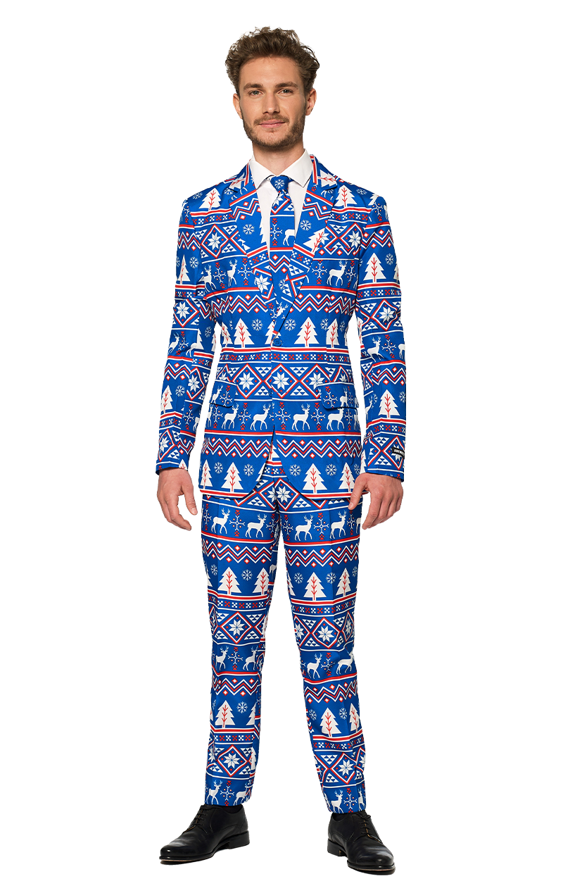 Mens SuitMeister Blue Christmas Suit