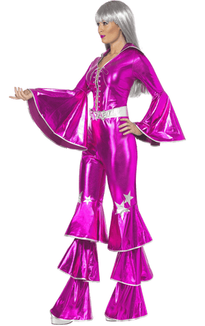 Pink 70er Jumpsuit Kostüm