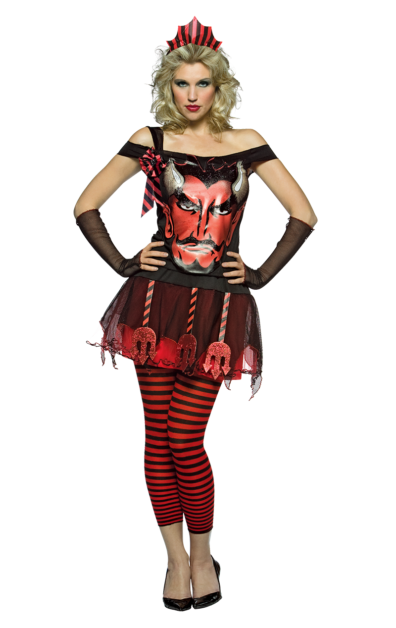 Womens Halloween Devil Face Costume