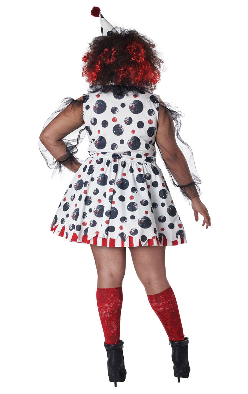 Womens Plus Size Twisted Clown Costume