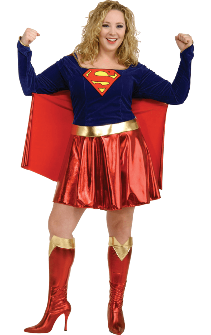 Damen Plus Size Supergirl Kostüm