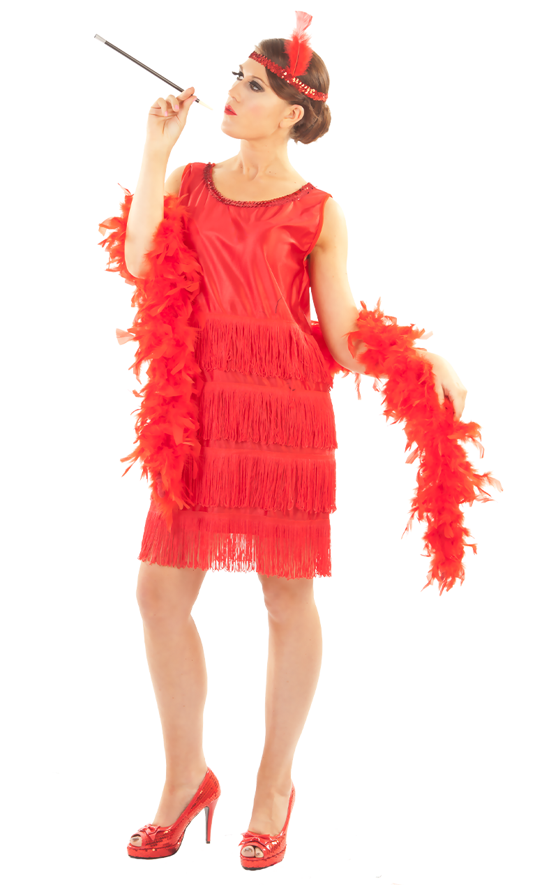 Ladies Roaring 20s Red Flapper Dress