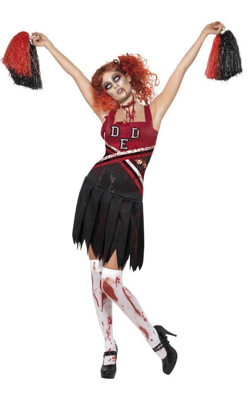 Frauen Halloween Zombie Cheerleader Kostüm