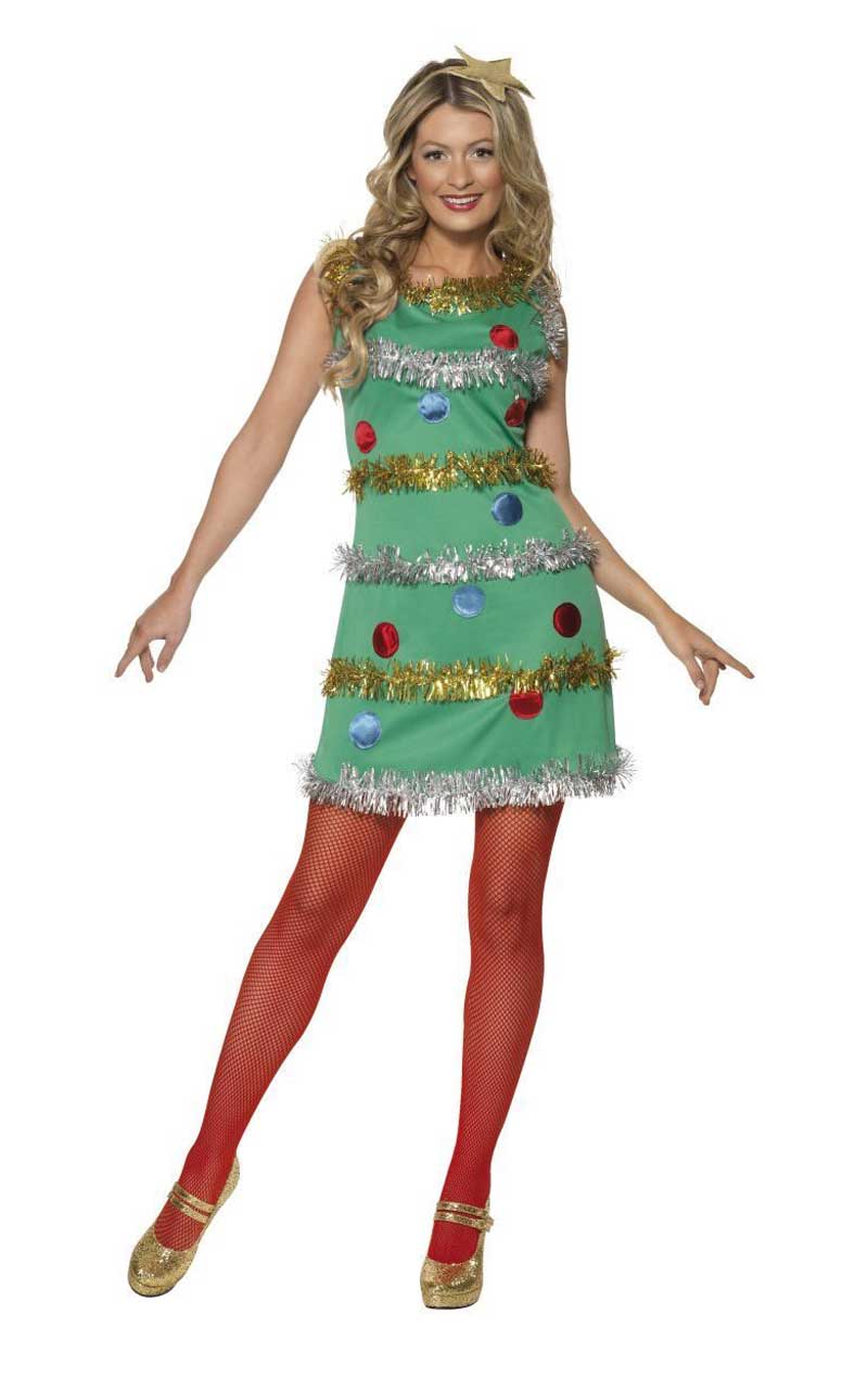Damen Weihnachtsbaumkleid Kostüm