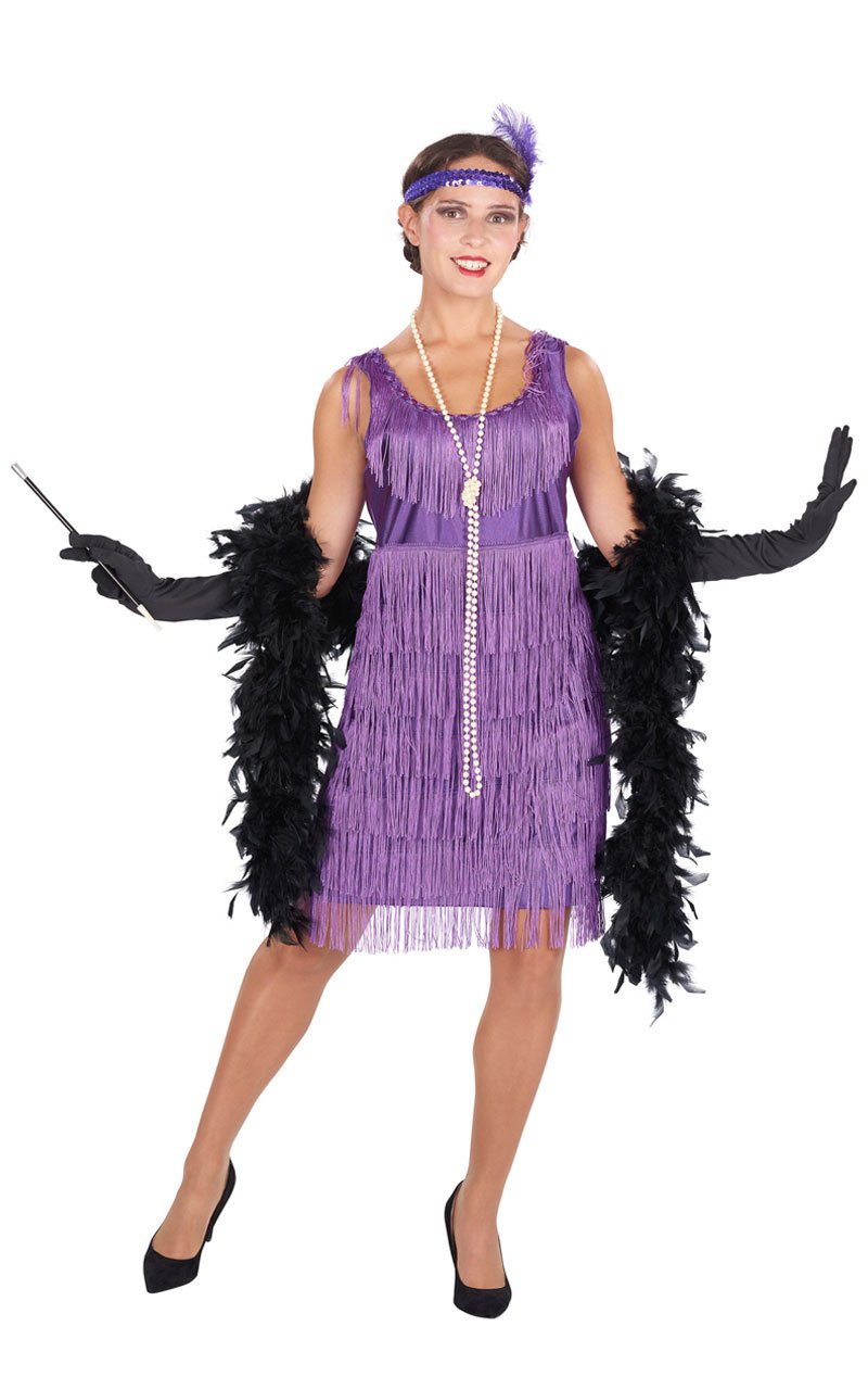 Womens 1920s Purple Flapper Costume -  