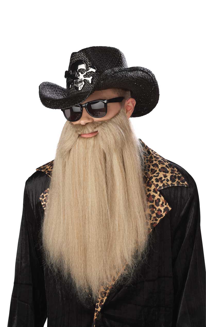80s Blues Rocker Beard with Moustache Set - Fancydress.com