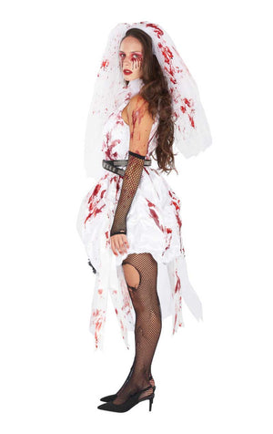Déguisement d'Halloween de la mariée sanglante pour femme