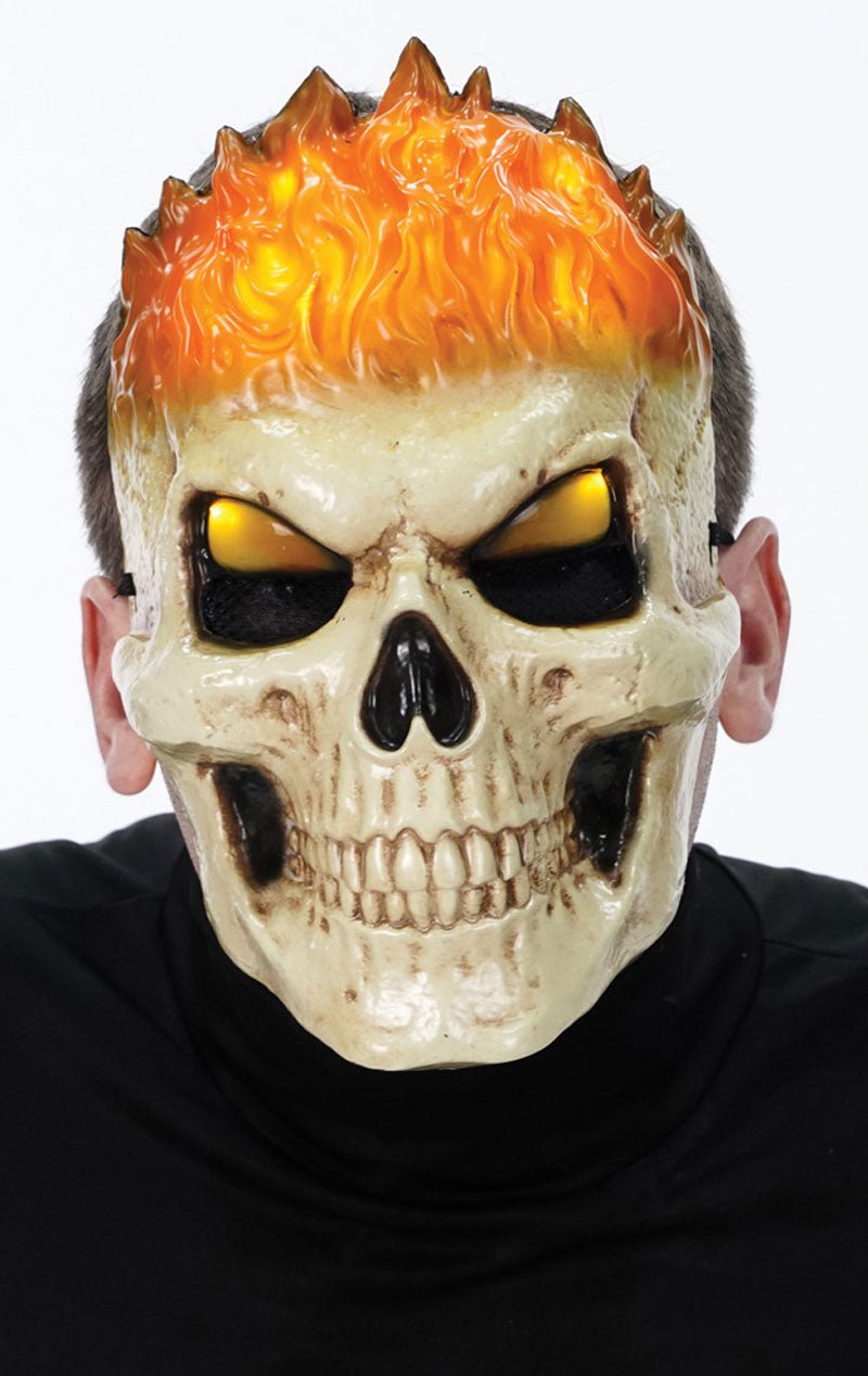 Adult Flaming Inferno Skull Mask - Fancydress.com