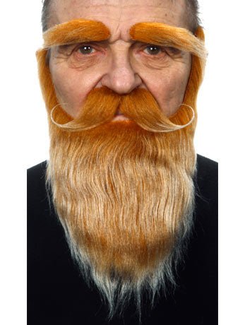 Adult Ginger Beard & Moustache Set - Fancydress.com