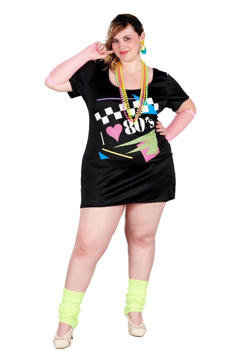 Adult Plus Size I Love The 80s Costume