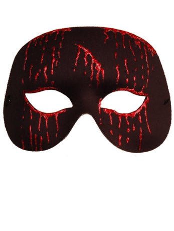 Black and Red Blood Masquerade Facepiece - Fancydress.com