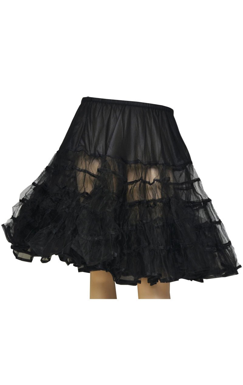 Black Knee Length Petticoat - Fancydress.com