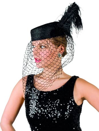 Black Veiled Hat Accessory - Fancydress.com