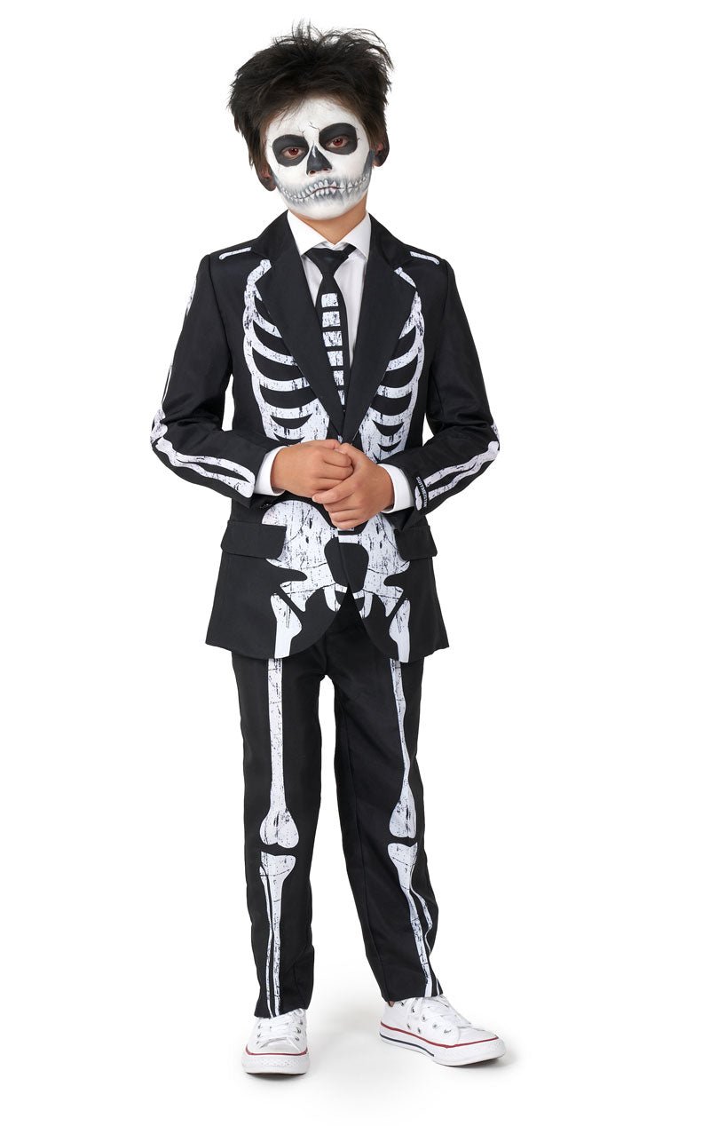 Boys Skeleton Grunge Halloween OppoSuit - Fancydress.com