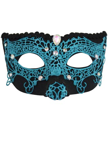Delma Black/Blue Facepiece - Fancydress.com