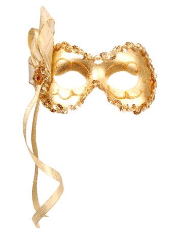 Gold Masquerade Facepiece - Fancydress.com