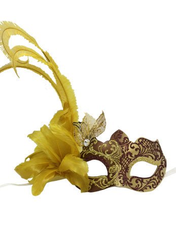 Gold Venetian Masquerade Facepiece - Fancydress.com