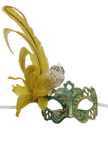 Green Venetian Masquerade Facepiece - Fancydress.com