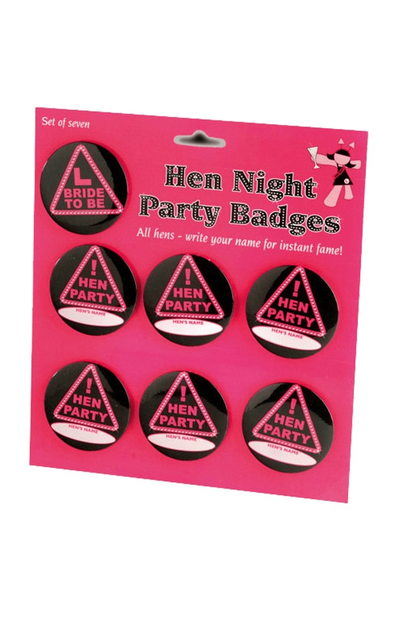 Hen Party Badges - Set of 7 - Fancydress.com