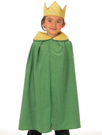 Kids Green Cloak & Crown Costume - Fancydress.com