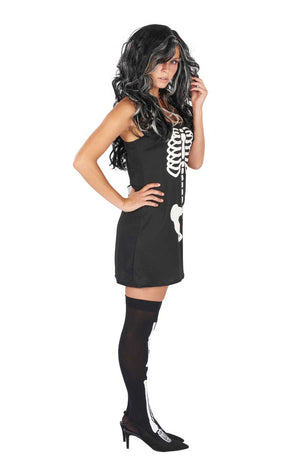 Ladies Skeleton Bones Dress - Fancydress.com