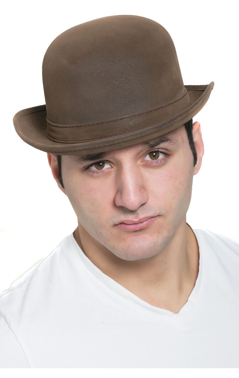 Mens Brown Bowler Hat - Fancydress.com