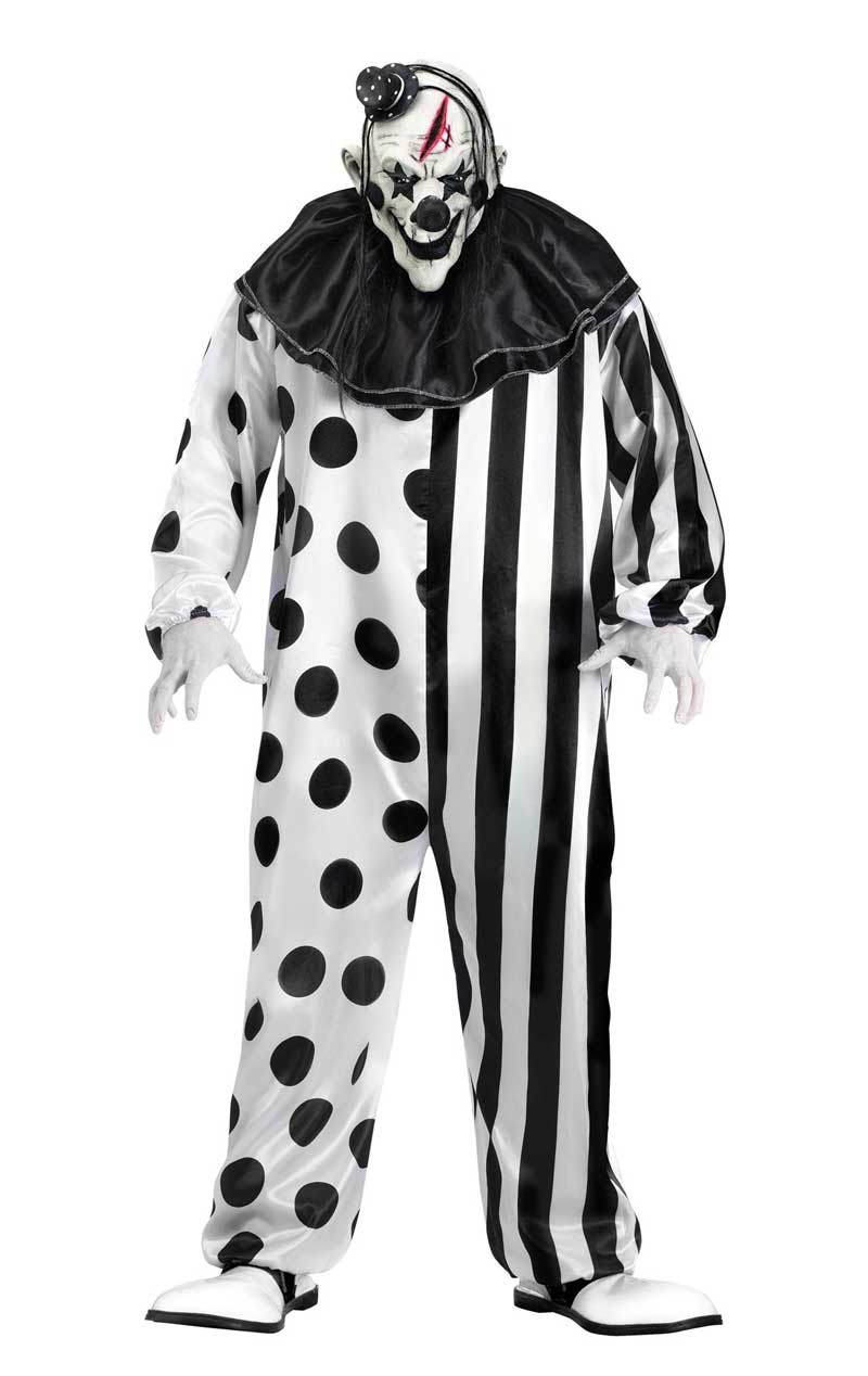 Monochrome Killer Clown Costume - Fancydress.com
