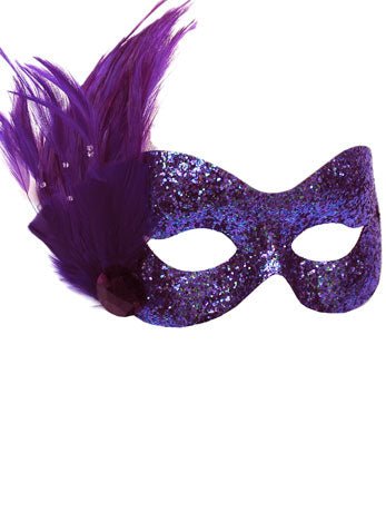 Purple Glitter Masquerade Facepiece - Fancydress.com