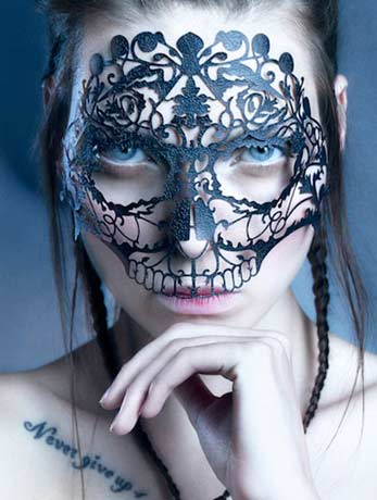 Skull Face Lace - Fancydress.com