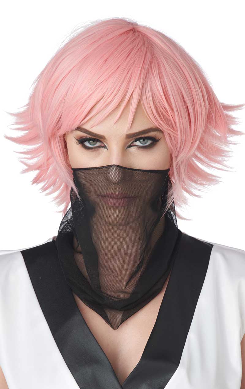 Unisex Pink Feathered Cosplay Wig - Fancydress.com