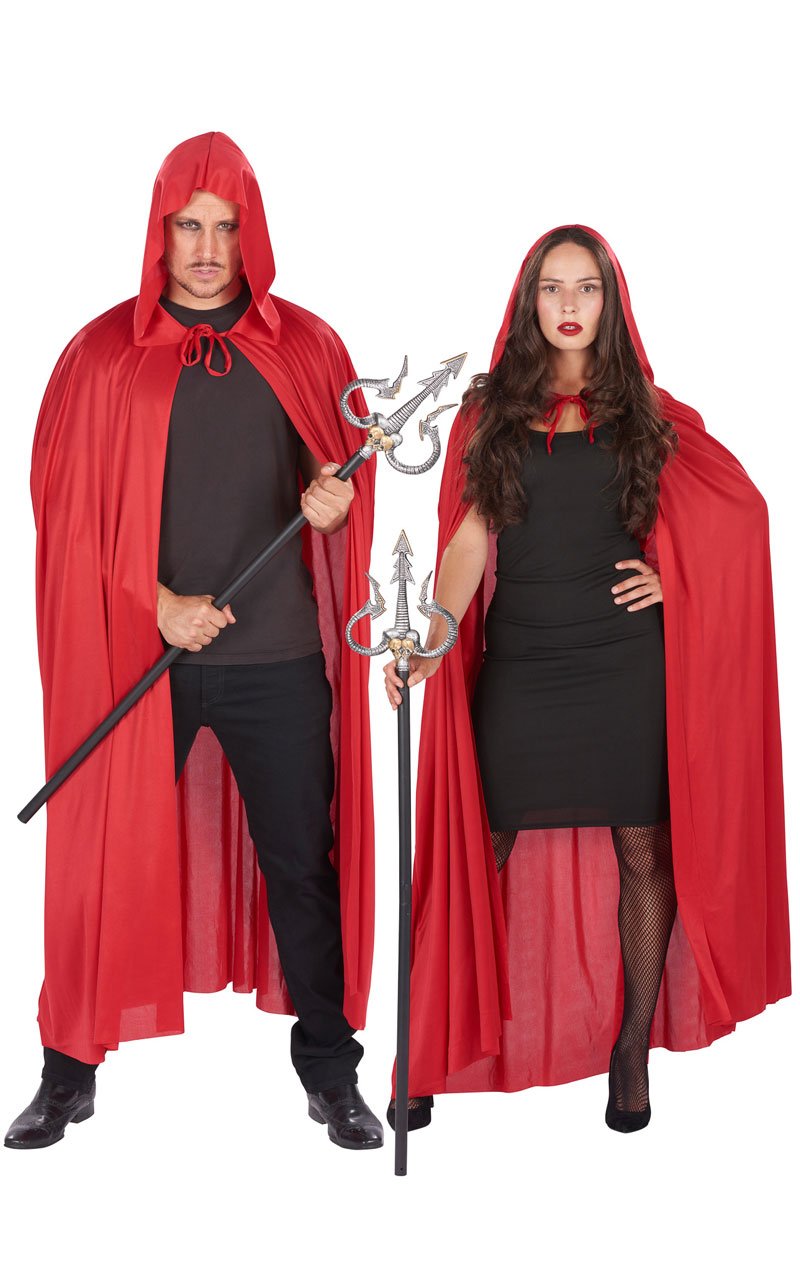 Unisex Red Hooded Cape - Fancydress.com