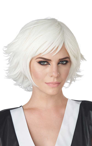 Unisex White Feathered Cosplay Wig - Fancydress.com