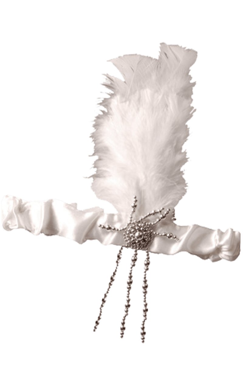 White Flapper Headband - Fancydress.com