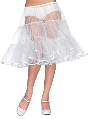 White Knee Length Petticoat Accessory - Fancydress.com