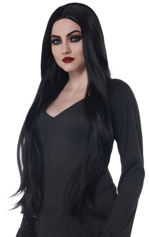 Womens Black Extra Long Cosplay Wig - Fancydress.com