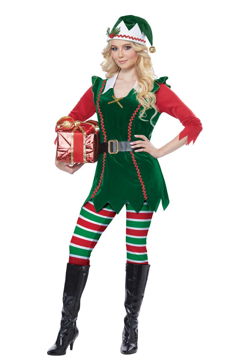 Womens Festive Elf Costume - Fancydress.com