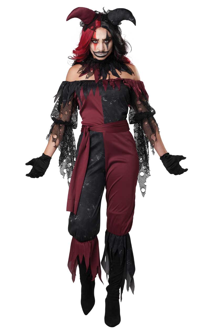 Womens Psycho Jester Costume - Fancydress.com