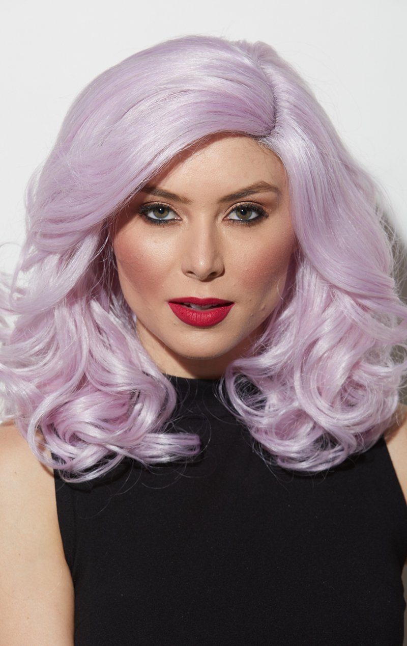 Womens Reagen Lilac Wig Accessory - Fancydress.com