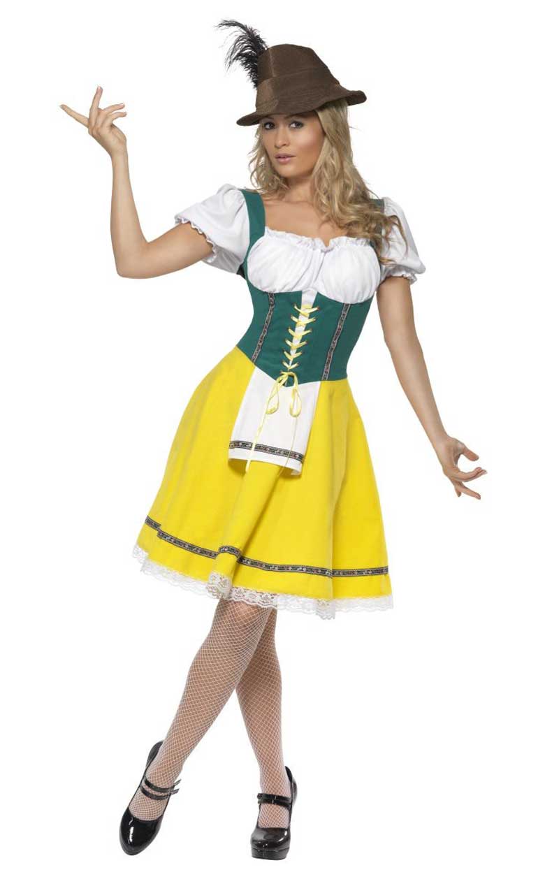 Womens Yellow Bavarian Costume - Fancydress.com